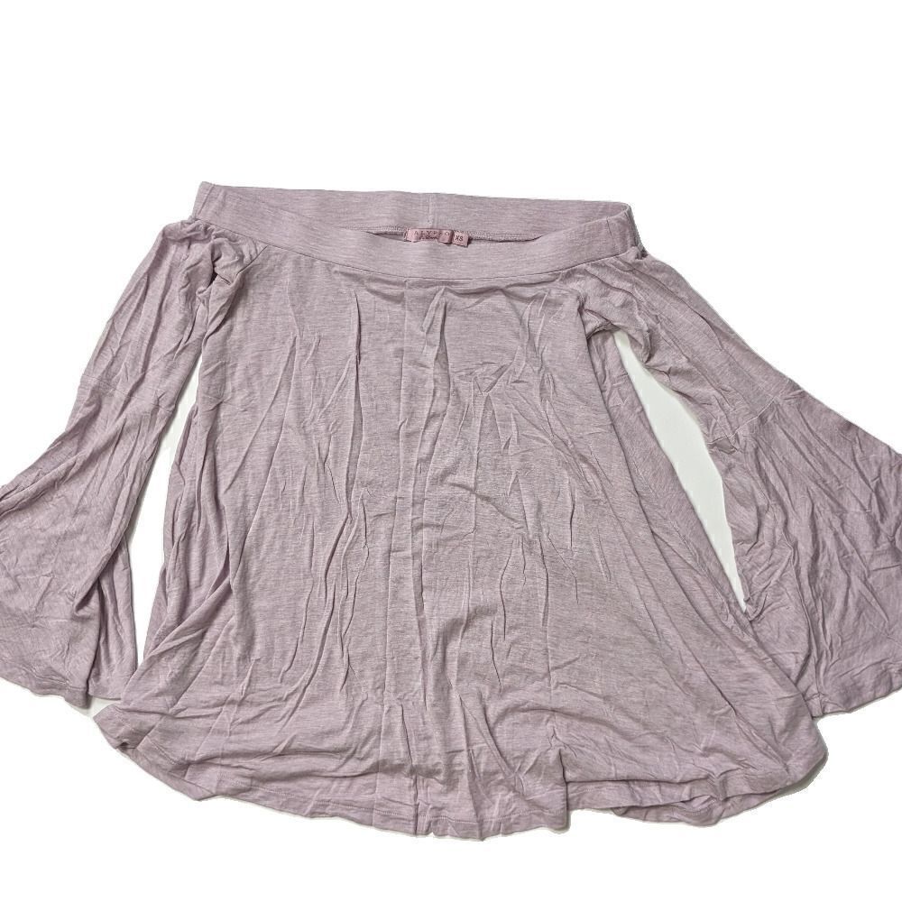 Calypso Top Blouse Off the Shoulder Bell Sleeve Pink Size XS